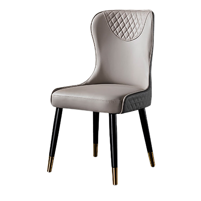 Contemporary Style PU Leather Dining Chairs Upholstered Wingback Chair for Kitchen Grey 1 Piece Clearhalo ' kitchen&dining_furn' 'Dining Chairs' 'Dining Tables & Seating' 'dining_chair' 'furn' 'furn_dining_chair' 'Furniture' 'furniture_dining_chair' 'Kitchen & Dining Furniture' 'kitchen' 4237182