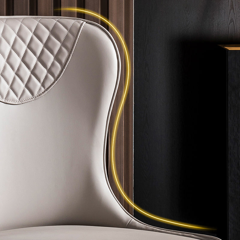 Contemporary Style PU Leather Dining Chairs Upholstered Wingback Chair for Kitchen Clearhalo ' kitchen&dining_furn' 'Dining Chairs' 'Dining Tables & Seating' 'dining_chair' 'furn' 'furn_dining_chair' 'Furniture' 'furniture_dining_chair' 'Kitchen & Dining Furniture' 'kitchen' 4237187