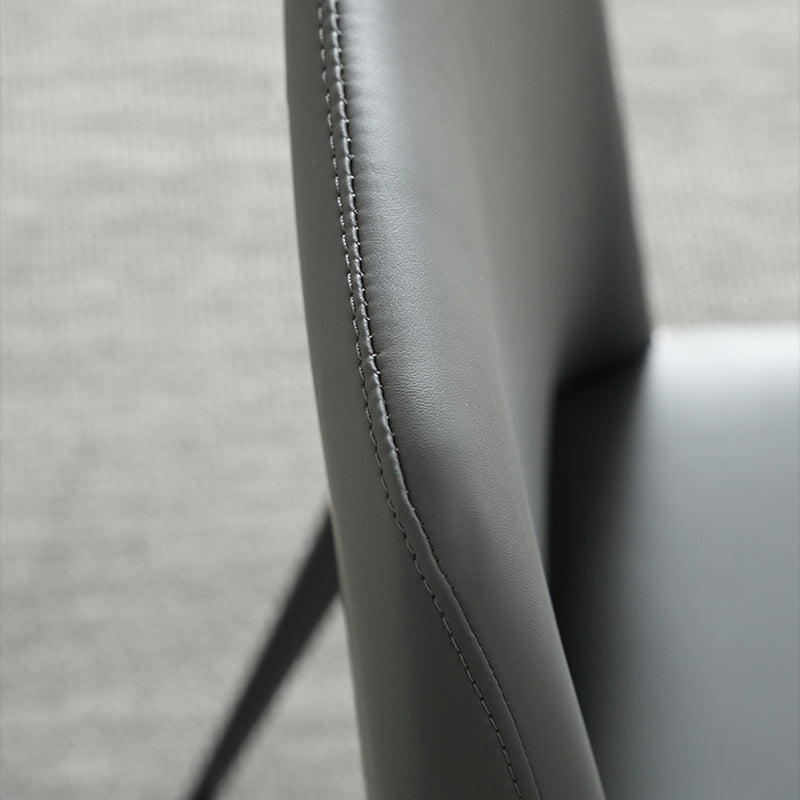 Contemporary Solid Back Armless Side Chairs Leather Dining Chairs for Home (Set of 2) Clearhalo ' kitchen&dining_furn' 'Dining Chairs' 'Dining Tables & Seating' 'dining_chair' 'furn' 'furn_dining_chair' 'Furniture' 'furniture_dining_chair' 'Kitchen & Dining Furniture' 'kitchen' 4237197