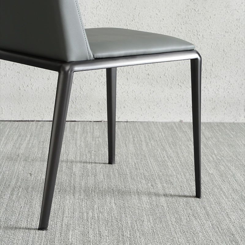 Contemporary Solid Back Armless Side Chairs Leather Dining Chairs for Home (Set of 2) Clearhalo ' kitchen&dining_furn' 'Dining Chairs' 'Dining Tables & Seating' 'dining_chair' 'furn' 'furn_dining_chair' 'Furniture' 'furniture_dining_chair' 'Kitchen & Dining Furniture' 'kitchen' 4237199