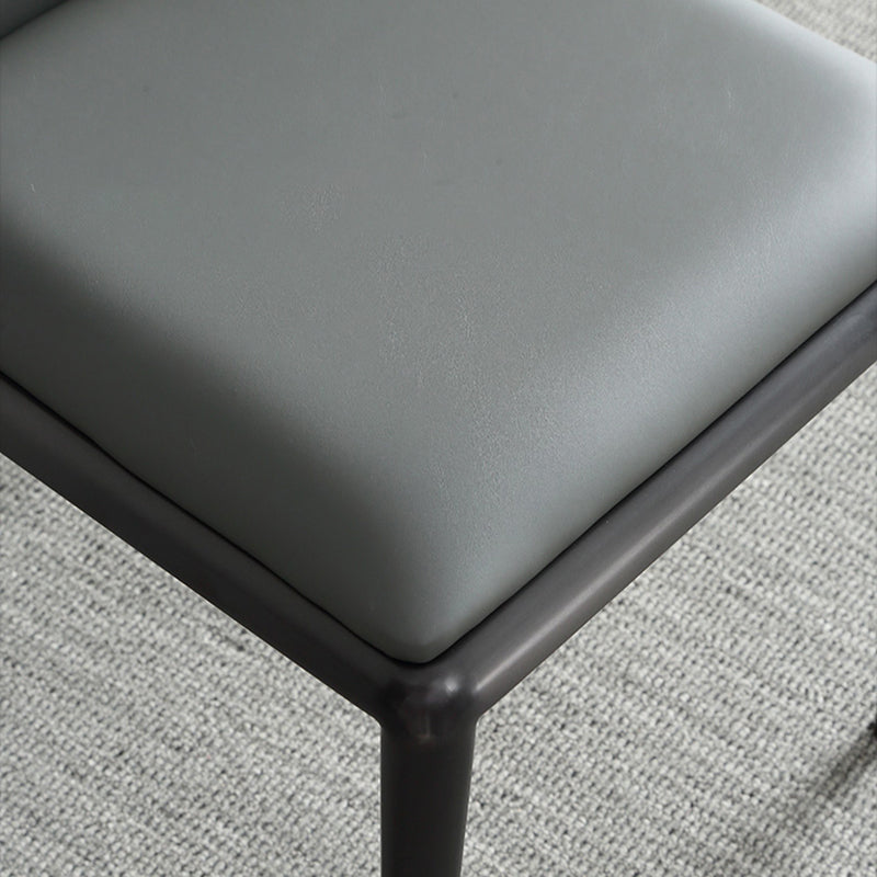 Contemporary Solid Back Armless Side Chairs Leather Dining Chairs for Home (Set of 2) Clearhalo ' kitchen&dining_furn' 'Dining Chairs' 'Dining Tables & Seating' 'dining_chair' 'furn' 'furn_dining_chair' 'Furniture' 'furniture_dining_chair' 'Kitchen & Dining Furniture' 'kitchen' 4237200