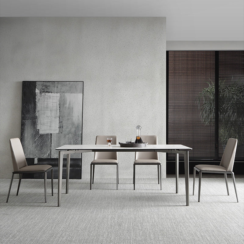 Contemporary Solid Back Armless Side Chairs Leather Dining Chairs for Home (Set of 2) Clearhalo ' kitchen&dining_furn' 'Dining Chairs' 'Dining Tables & Seating' 'dining_chair' 'furn' 'furn_dining_chair' 'Furniture' 'furniture_dining_chair' 'Kitchen & Dining Furniture' 'kitchen' 4237205