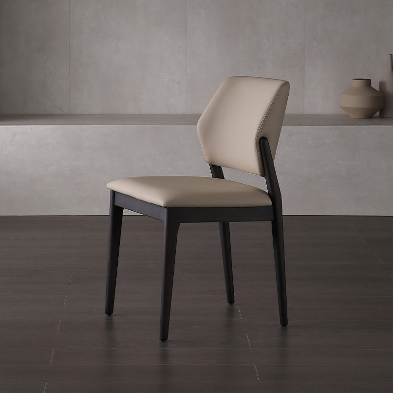 Scandinavian Style Open Back Dining Side Chair PU Leather Dining Chairs (Set of 2) Clearhalo ' kitchen&dining_furn' 'Dining Chairs' 'Dining Tables & Seating' 'dining_chair' 'furn' 'furn_dining_chair' 'Furniture' 'furniture_dining_chair' 'Kitchen & Dining Furniture' 'kitchen' 4237207