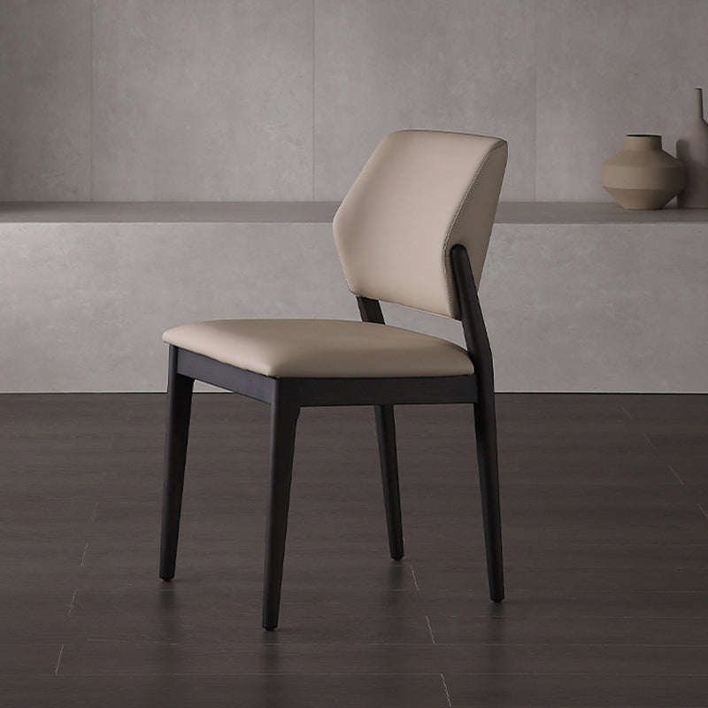 Scandinavian Style Open Back Dining Side Chair PU Leather Dining Chairs (Set of 2) Clearhalo ' kitchen&dining_furn' 'Dining Chairs' 'Dining Tables & Seating' 'dining_chair' 'furn' 'furn_dining_chair' 'Furniture' 'furniture_dining_chair' 'Kitchen & Dining Furniture' 'kitchen' 4237212