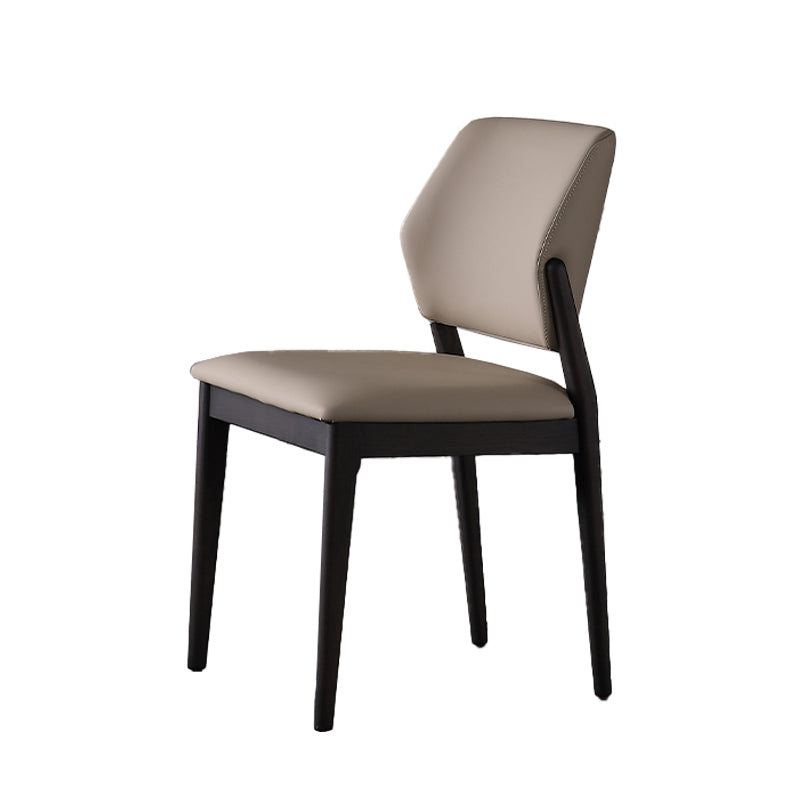 Scandinavian Style Open Back Dining Side Chair PU Leather Dining Chairs (Set of 2) Clearhalo ' kitchen&dining_furn' 'Dining Chairs' 'Dining Tables & Seating' 'dining_chair' 'furn' 'furn_dining_chair' 'Furniture' 'furniture_dining_chair' 'Kitchen & Dining Furniture' 'kitchen' 4237213