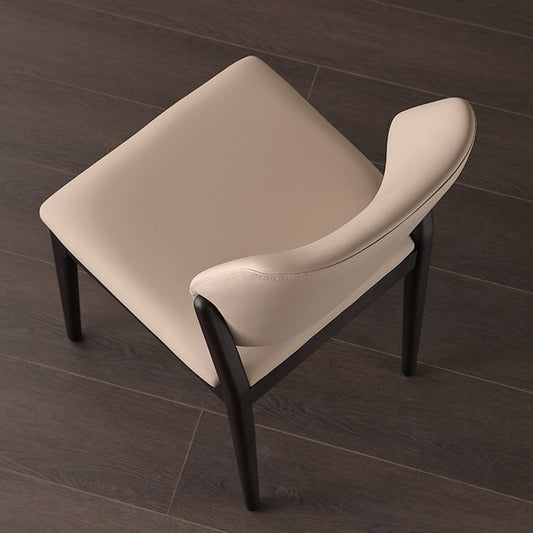 Scandinavian Style Open Back Dining Side Chair PU Leather Dining Chairs (Set of 2) Clearhalo ' kitchen&dining_furn' 'Dining Chairs' 'Dining Tables & Seating' 'dining_chair' 'furn' 'furn_dining_chair' 'Furniture' 'furniture_dining_chair' 'Kitchen & Dining Furniture' 'kitchen' 4237214