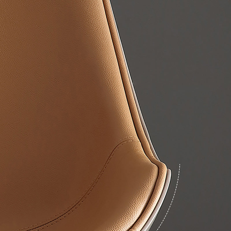 Minimalist Style Leather Dining Arm Chairs Solid Back Chairs for Kitchen (Set of 2) Clearhalo ' kitchen&dining_furn' 'Dining Chairs' 'Dining Tables & Seating' 'dining_chair' 'furn' 'furn_dining_chair' 'Furniture' 'furniture_dining_chair' 'Kitchen & Dining Furniture' 'kitchen' 4237226