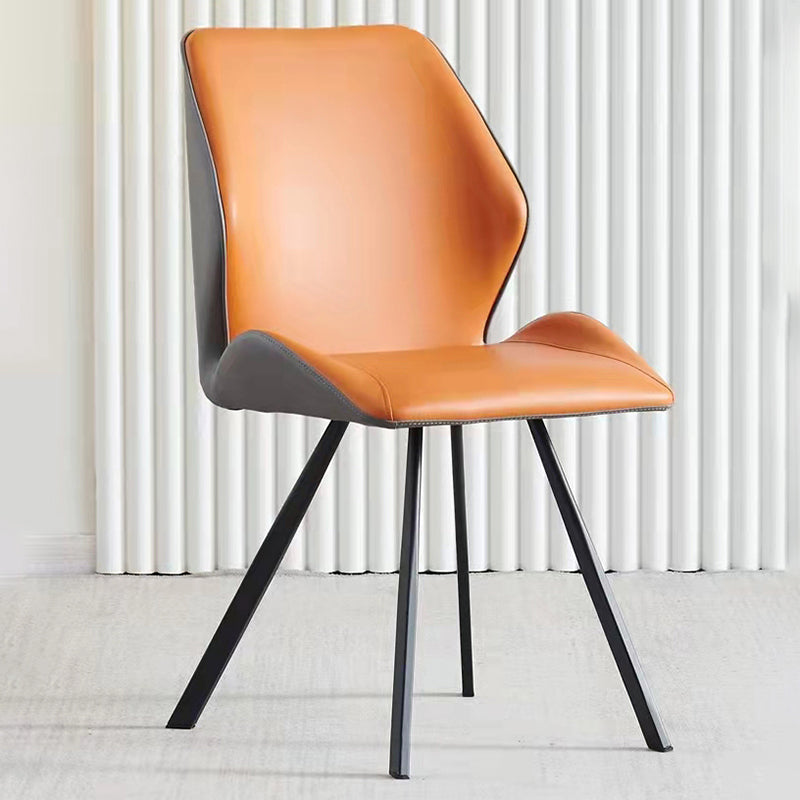 Contemporary Style Wingback Chairs Leather Dining Armless Chairs (Set of 2) Clearhalo ' kitchen&dining_furn' 'Dining Chairs' 'Dining Tables & Seating' 'dining_chair' 'furn' 'furn_dining_chair' 'Furniture' 'furniture_dining_chair' 'Kitchen & Dining Furniture' 'kitchen' 4237232