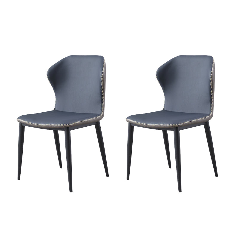 Industrial Metal Dining Room Chairs Armless Wingback Side Chair for Home Use (Set of 2) Blue Clearhalo ' kitchen&dining_furn' 'Dining Chairs' 'Dining Tables & Seating' 'dining_chair' 'furn' 'furn_dining_chair' 'Furniture' 'furniture_dining_chair' 'Kitchen & Dining Furniture' 'kitchen' 4237255