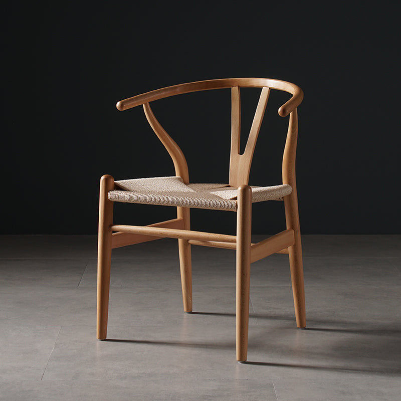 Scandinavian Style Wood Dining Chair Dining Room Wishbone Chair with Arm Wood 1 Piece Clearhalo ' kitchen&dining_furn' 'Dining Chairs' 'Dining Tables & Seating' 'dining_chair' 'furn' 'furn_dining_chair' 'Furniture' 'furniture_dining_chair' 'Kitchen & Dining Furniture' 'kitchen' 4237268