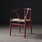 Scandinavian Style Wood Dining Chair Dining Room Wishbone Chair with Arm Dark Red 1 Piece Clearhalo ' kitchen&dining_furn' 'Dining Chairs' 'Dining Tables & Seating' 'dining_chair' 'furn' 'furn_dining_chair' 'Furniture' 'furniture_dining_chair' 'Kitchen & Dining Furniture' 'kitchen' 4237274