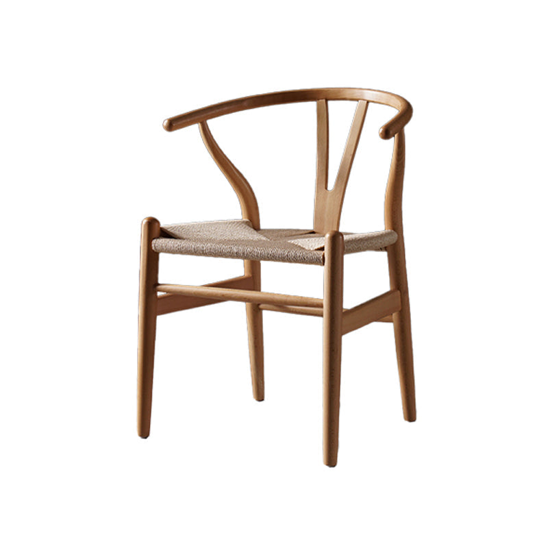 Scandinavian Style Wood Dining Chair Dining Room Wishbone Chair with Arm Clearhalo ' kitchen&dining_furn' 'Dining Chairs' 'Dining Tables & Seating' 'dining_chair' 'furn' 'furn_dining_chair' 'Furniture' 'furniture_dining_chair' 'Kitchen & Dining Furniture' 'kitchen' 4237275