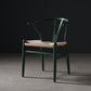 Scandinavian Style Wood Dining Chair Dining Room Wishbone Chair with Arm Blackish Green 1 Piece Clearhalo ' kitchen&dining_furn' 'Dining Chairs' 'Dining Tables & Seating' 'dining_chair' 'furn' 'furn_dining_chair' 'Furniture' 'furniture_dining_chair' 'Kitchen & Dining Furniture' 'kitchen' 4237280