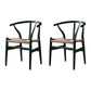 Scandinavian Style Wood Dining Chair Dining Room Wishbone Chair with Arm Blackish Green 2 Piece Set Clearhalo ' kitchen&dining_furn' 'Dining Chairs' 'Dining Tables & Seating' 'dining_chair' 'furn' 'furn_dining_chair' 'Furniture' 'furniture_dining_chair' 'Kitchen & Dining Furniture' 'kitchen' 4237282