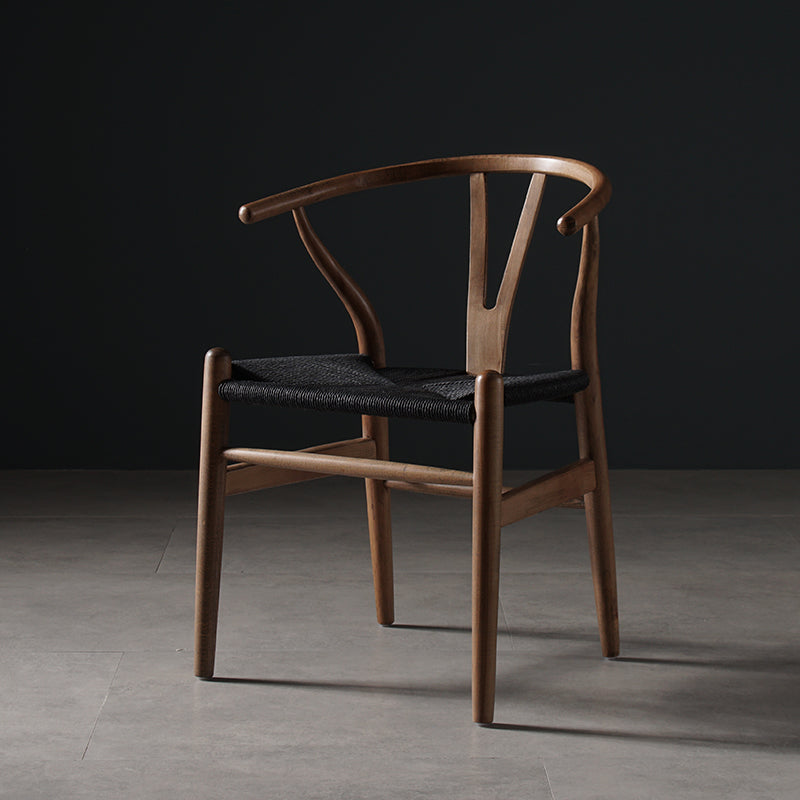 Scandinavian Style Wood Dining Chair Dining Room Wishbone Chair with Arm Smoke Gray 1 Piece Clearhalo ' kitchen&dining_furn' 'Dining Chairs' 'Dining Tables & Seating' 'dining_chair' 'furn' 'furn_dining_chair' 'Furniture' 'furniture_dining_chair' 'Kitchen & Dining Furniture' 'kitchen' 4237293