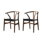 Scandinavian Style Wood Dining Chair Dining Room Wishbone Chair with Arm Smoke Gray 2 Piece Set Clearhalo ' kitchen&dining_furn' 'Dining Chairs' 'Dining Tables & Seating' 'dining_chair' 'furn' 'furn_dining_chair' 'Furniture' 'furniture_dining_chair' 'Kitchen & Dining Furniture' 'kitchen' 4237294