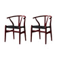 Scandinavian Style Wood Dining Chair Dining Room Wishbone Chair with Arm Red 2 Piece Set Clearhalo ' kitchen&dining_furn' 'Dining Chairs' 'Dining Tables & Seating' 'dining_chair' 'furn' 'furn_dining_chair' 'Furniture' 'furniture_dining_chair' 'Kitchen & Dining Furniture' 'kitchen' 4237303