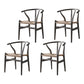 Scandinavian Style Wood Dining Chair Dining Room Wishbone Chair with Arm Grey 4 Piece Set Clearhalo ' kitchen&dining_furn' 'Dining Chairs' 'Dining Tables & Seating' 'dining_chair' 'furn' 'furn_dining_chair' 'Furniture' 'furniture_dining_chair' 'Kitchen & Dining Furniture' 'kitchen' 4237310
