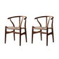 Scandinavian Style Wood Dining Chair Dining Room Wishbone Chair with Arm Light Brown 2 Piece Set Clearhalo ' kitchen&dining_furn' 'Dining Chairs' 'Dining Tables & Seating' 'dining_chair' 'furn' 'furn_dining_chair' 'Furniture' 'furniture_dining_chair' 'Kitchen & Dining Furniture' 'kitchen' 4237315