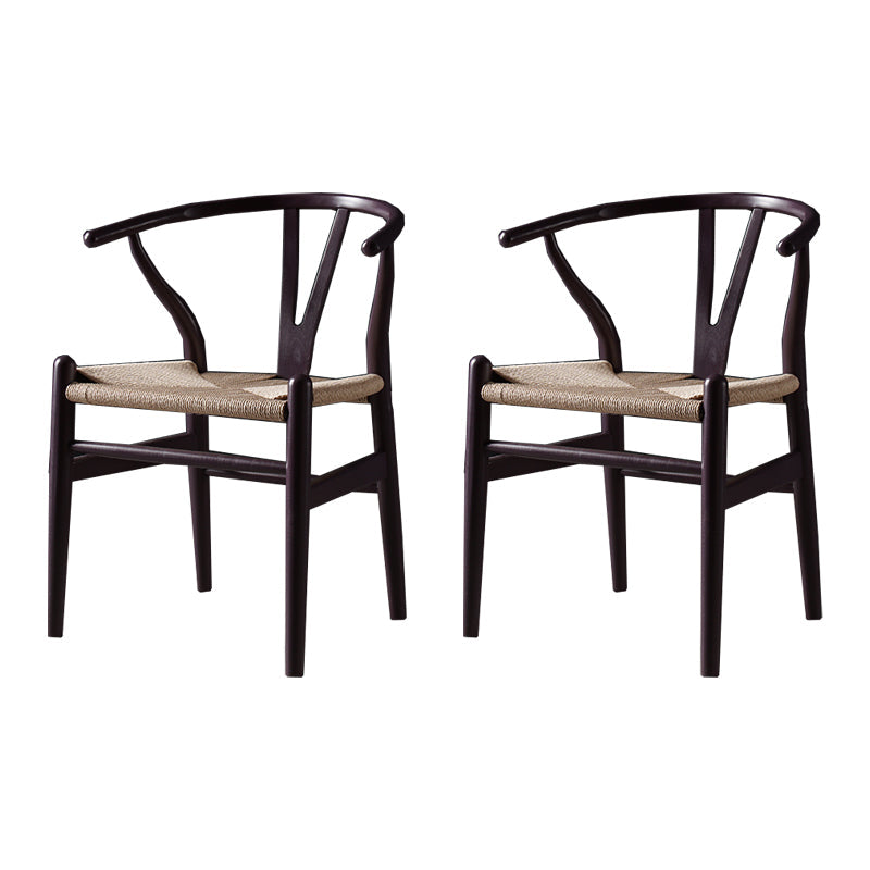 Scandinavian Style Wood Dining Chair Dining Room Wishbone Chair with Arm Purple 2 Piece Set Clearhalo ' kitchen&dining_furn' 'Dining Chairs' 'Dining Tables & Seating' 'dining_chair' 'furn' 'furn_dining_chair' 'Furniture' 'furniture_dining_chair' 'Kitchen & Dining Furniture' 'kitchen' 4237318