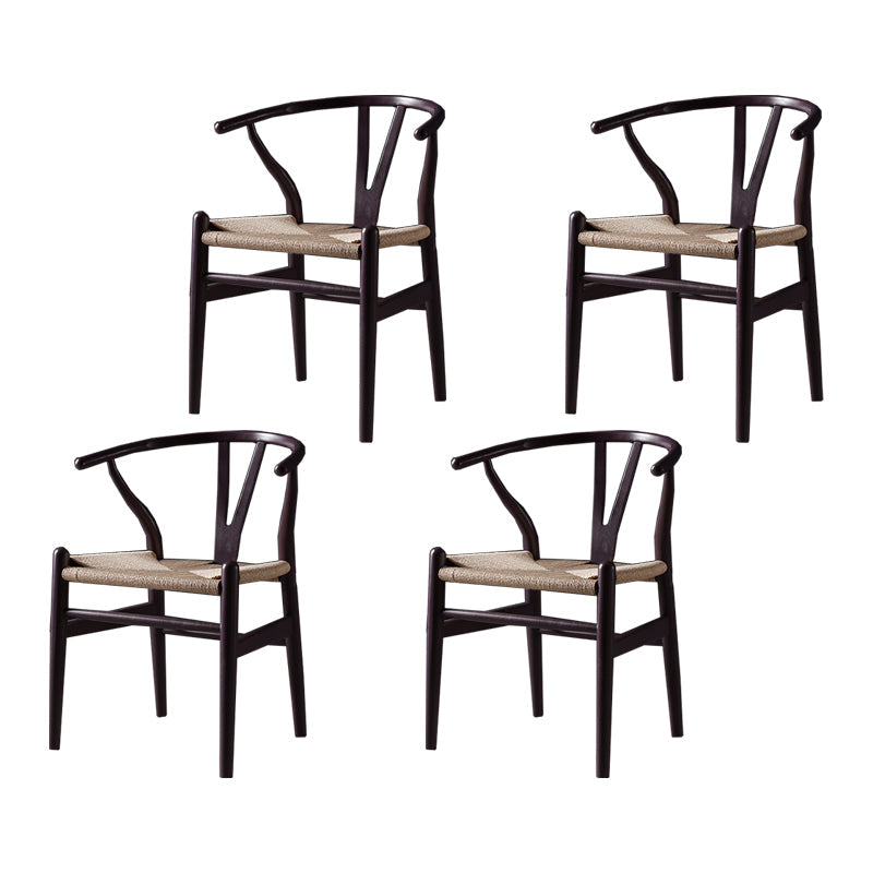 Scandinavian Style Wood Dining Chair Dining Room Wishbone Chair with Arm Purple 4 Piece Set Clearhalo ' kitchen&dining_furn' 'Dining Chairs' 'Dining Tables & Seating' 'dining_chair' 'furn' 'furn_dining_chair' 'Furniture' 'furniture_dining_chair' 'Kitchen & Dining Furniture' 'kitchen' 4237319