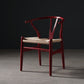 Scandinavian Style Wood Dining Chair Dining Room Wishbone Chair with Arm Crimson 1 Piece Clearhalo ' kitchen&dining_furn' 'Dining Chairs' 'Dining Tables & Seating' 'dining_chair' 'furn' 'furn_dining_chair' 'Furniture' 'furniture_dining_chair' 'Kitchen & Dining Furniture' 'kitchen' 4237323