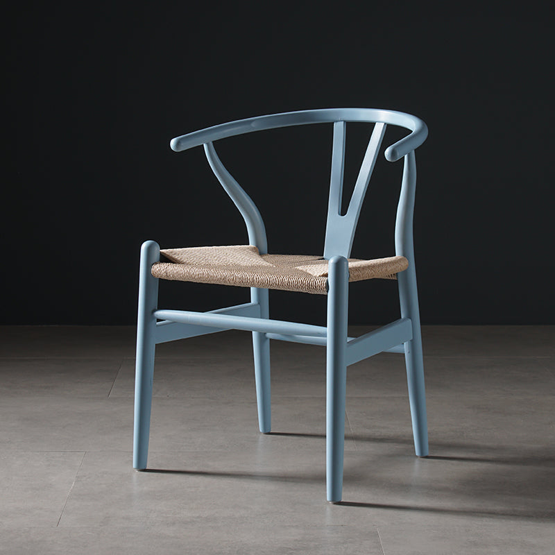 Scandinavian Style Wood Dining Chair Dining Room Wishbone Chair with Arm Sky Blue 1 Piece Clearhalo ' kitchen&dining_furn' 'Dining Chairs' 'Dining Tables & Seating' 'dining_chair' 'furn' 'furn_dining_chair' 'Furniture' 'furniture_dining_chair' 'Kitchen & Dining Furniture' 'kitchen' 4237326