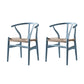 Scandinavian Style Wood Dining Chair Dining Room Wishbone Chair with Arm Sky Blue 2 Piece Set Clearhalo ' kitchen&dining_furn' 'Dining Chairs' 'Dining Tables & Seating' 'dining_chair' 'furn' 'furn_dining_chair' 'Furniture' 'furniture_dining_chair' 'Kitchen & Dining Furniture' 'kitchen' 4237327