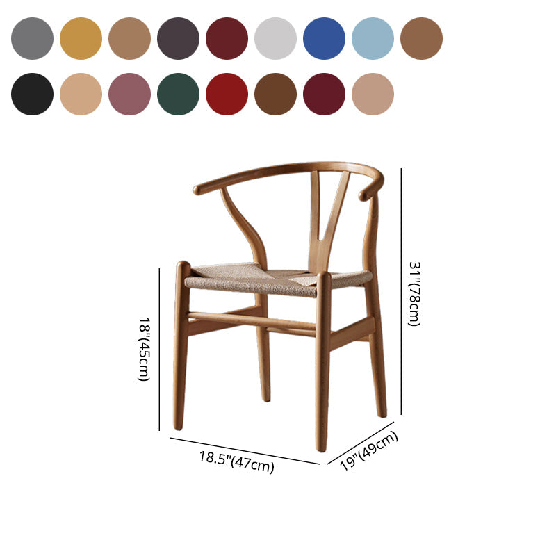 Scandinavian Style Wood Dining Chair Dining Room Wishbone Chair with Arm Clearhalo ' kitchen&dining_furn' 'Dining Chairs' 'Dining Tables & Seating' 'dining_chair' 'furn' 'furn_dining_chair' 'Furniture' 'furniture_dining_chair' 'Kitchen & Dining Furniture' 'kitchen' 4237329