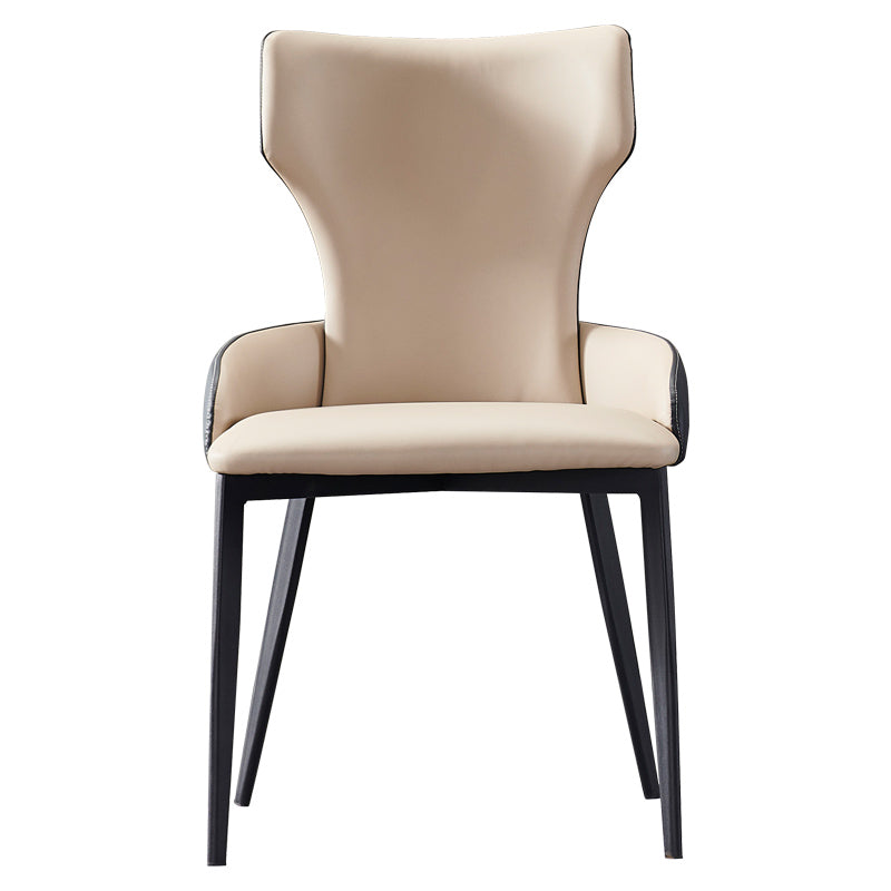 Industrial Metal Dining Room Chairs Arm PU Leather Dining Chairs for Restaurant Use Apricot 1 Piece Clearhalo ' kitchen&dining_furn' 'Dining Chairs' 'Dining Tables & Seating' 'dining_chair' 'furn' 'furn_dining_chair' 'Furniture' 'furniture_dining_chair' 'Kitchen & Dining Furniture' 'kitchen' 4237331