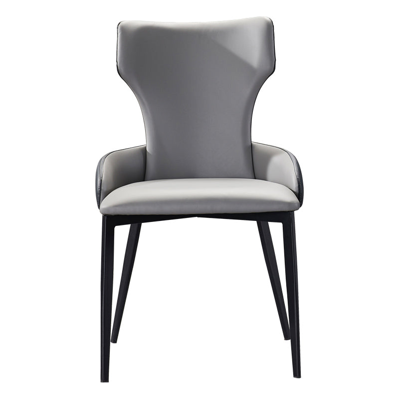 Industrial Metal Dining Room Chairs Arm PU Leather Dining Chairs for Restaurant Use Grey 1 Piece Clearhalo ' kitchen&dining_furn' 'Dining Chairs' 'Dining Tables & Seating' 'dining_chair' 'furn' 'furn_dining_chair' 'Furniture' 'furniture_dining_chair' 'Kitchen & Dining Furniture' 'kitchen' 4237336