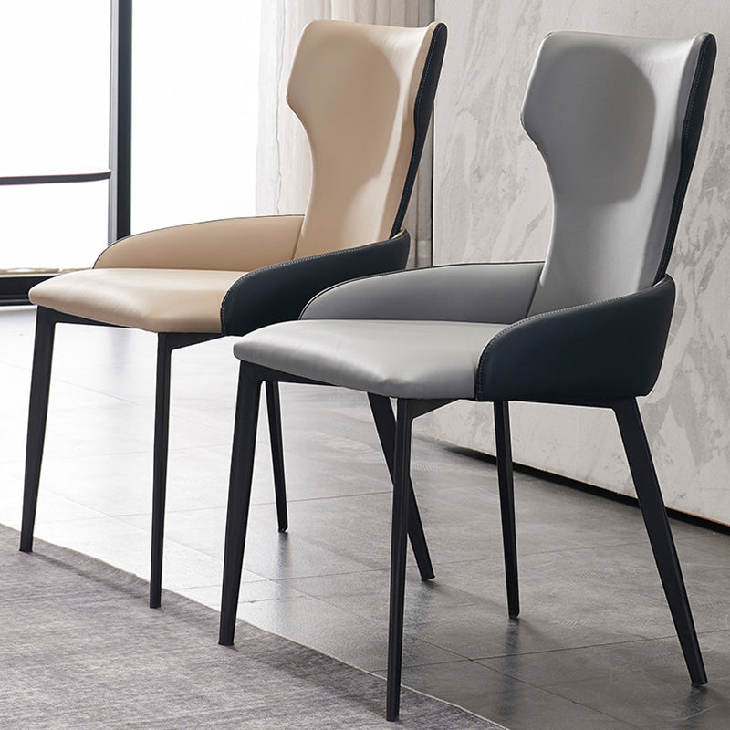 Industrial Metal Dining Room Chairs Arm PU Leather Dining Chairs for Restaurant Use Clearhalo ' kitchen&dining_furn' 'Dining Chairs' 'Dining Tables & Seating' 'dining_chair' 'furn' 'furn_dining_chair' 'Furniture' 'furniture_dining_chair' 'Kitchen & Dining Furniture' 'kitchen' 4237337