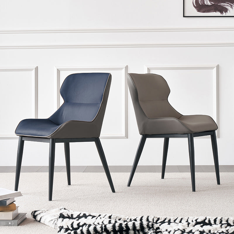 Modern Leather Restaurant Side Chair Matte Finish Wingback Dining Chair (Set of 2) Clearhalo ' kitchen&dining_furn' 'Dining Chairs' 'Dining Tables & Seating' 'dining_chair' 'furn' 'furn_dining_chair' 'Furniture' 'furniture_dining_chair' 'Kitchen & Dining Furniture' 'kitchen' 4237361