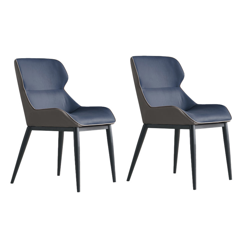 Modern Leather Restaurant Side Chair Matte Finish Wingback Dining Chair (Set of 2) Gray-Blue Clearhalo ' kitchen&dining_furn' 'Dining Chairs' 'Dining Tables & Seating' 'dining_chair' 'furn' 'furn_dining_chair' 'Furniture' 'furniture_dining_chair' 'Kitchen & Dining Furniture' 'kitchen' 4237365