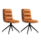 Modern Leather Home Side Chair Matte Finish Solid Back Dining Chair (Set of 2) Orange Clearhalo ' kitchen&dining_furn' 'Dining Chairs' 'Dining Tables & Seating' 'dining_chair' 'furn' 'furn_dining_chair' 'Furniture' 'furniture_dining_chair' 'Kitchen & Dining Furniture' 'kitchen' 4237378