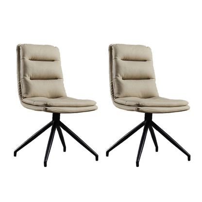 Modern Leather Home Side Chair Matte Finish Solid Back Dining Chair (Set of 2) Off-White Clearhalo ' kitchen&dining_furn' 'Dining Chairs' 'Dining Tables & Seating' 'dining_chair' 'furn' 'furn_dining_chair' 'Furniture' 'furniture_dining_chair' 'Kitchen & Dining Furniture' 'kitchen' 4237380