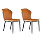 Modern Leather Home Side Chair Matte Finish Wingback Dining Chair (Set of 2) Gray-Orange Clearhalo ' kitchen&dining_furn' 'Dining Chairs' 'Dining Tables & Seating' 'dining_chair' 'furn' 'furn_dining_chair' 'Furniture' 'furniture_dining_chair' 'Kitchen & Dining Furniture' 'kitchen' 4237393
