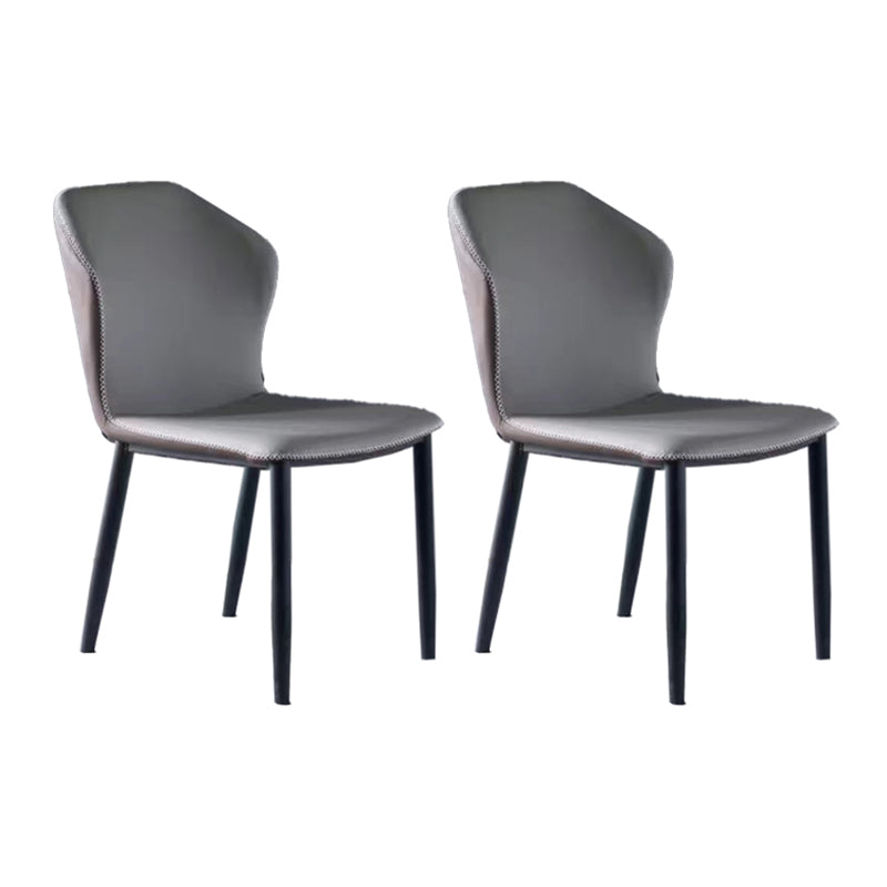 Modern Leather Home Side Chair Matte Finish Wingback Dining Chair (Set of 2) Brown Clearhalo ' kitchen&dining_furn' 'Dining Chairs' 'Dining Tables & Seating' 'dining_chair' 'furn' 'furn_dining_chair' 'Furniture' 'furniture_dining_chair' 'Kitchen & Dining Furniture' 'kitchen' 4237404