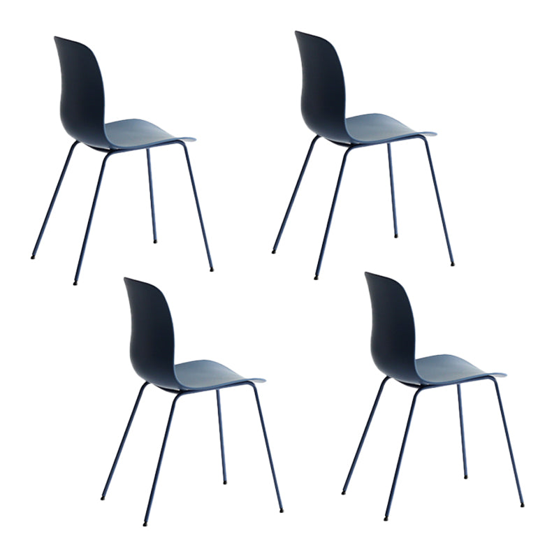 Industrial Coffee Shop Side Chair Matte Finish Solid Back Dining Chair Blue 4 Piece Set Clearhalo ' kitchen&dining_furn' 'Dining Chairs' 'Dining Tables & Seating' 'dining_chair' 'furn' 'furn_dining_chair' 'Furniture' 'furniture_dining_chair' 'Kitchen & Dining Furniture' 'kitchen' 4237411