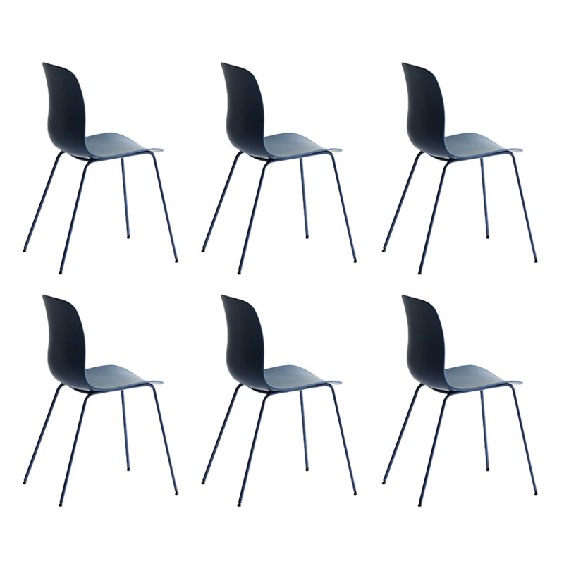 Industrial Coffee Shop Side Chair Matte Finish Solid Back Dining Chair Blue 6 Piece Set Clearhalo ' kitchen&dining_furn' 'Dining Chairs' 'Dining Tables & Seating' 'dining_chair' 'furn' 'furn_dining_chair' 'Furniture' 'furniture_dining_chair' 'Kitchen & Dining Furniture' 'kitchen' 4237413