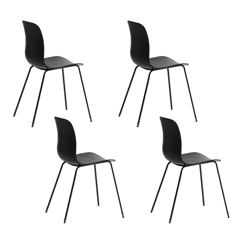 Industrial Coffee Shop Side Chair Matte Finish Solid Back Dining Chair Black 4 Piece Set Clearhalo ' kitchen&dining_furn' 'Dining Chairs' 'Dining Tables & Seating' 'dining_chair' 'furn' 'furn_dining_chair' 'Furniture' 'furniture_dining_chair' 'Kitchen & Dining Furniture' 'kitchen' 4237417