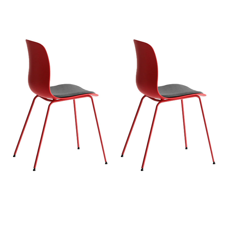 Industrial Coffee Shop Side Chair Matte Finish Solid Back Dining Chair Red-Gray 2 Piece Set Clearhalo ' kitchen&dining_furn' 'Dining Chairs' 'Dining Tables & Seating' 'dining_chair' 'furn' 'furn_dining_chair' 'Furniture' 'furniture_dining_chair' 'Kitchen & Dining Furniture' 'kitchen' 4237421