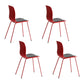 Industrial Coffee Shop Side Chair Matte Finish Solid Back Dining Chair Red-Gray 4 Piece Set Clearhalo ' kitchen&dining_furn' 'Dining Chairs' 'Dining Tables & Seating' 'dining_chair' 'furn' 'furn_dining_chair' 'Furniture' 'furniture_dining_chair' 'Kitchen & Dining Furniture' 'kitchen' 4237424