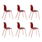 Industrial Coffee Shop Side Chair Matte Finish Solid Back Dining Chair Red-Gray 6 Piece Set Clearhalo ' kitchen&dining_furn' 'Dining Chairs' 'Dining Tables & Seating' 'dining_chair' 'furn' 'furn_dining_chair' 'Furniture' 'furniture_dining_chair' 'Kitchen & Dining Furniture' 'kitchen' 4237425