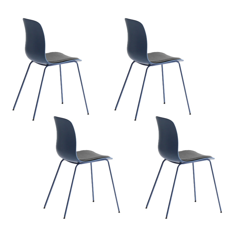 Industrial Coffee Shop Side Chair Matte Finish Solid Back Dining Chair Gray-Blue 4 Piece Set Clearhalo ' kitchen&dining_furn' 'Dining Chairs' 'Dining Tables & Seating' 'dining_chair' 'furn' 'furn_dining_chair' 'Furniture' 'furniture_dining_chair' 'Kitchen & Dining Furniture' 'kitchen' 4237427