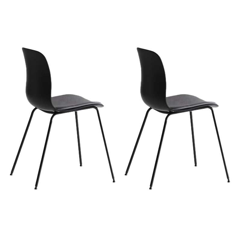 Industrial Coffee Shop Side Chair Matte Finish Solid Back Dining Chair Black-Gray 2 Piece Set Clearhalo ' kitchen&dining_furn' 'Dining Chairs' 'Dining Tables & Seating' 'dining_chair' 'furn' 'furn_dining_chair' 'Furniture' 'furniture_dining_chair' 'Kitchen & Dining Furniture' 'kitchen' 4237429