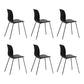 Industrial Coffee Shop Side Chair Matte Finish Solid Back Dining Chair Black-Gray 6 Piece Set Clearhalo ' kitchen&dining_furn' 'Dining Chairs' 'Dining Tables & Seating' 'dining_chair' 'furn' 'furn_dining_chair' 'Furniture' 'furniture_dining_chair' 'Kitchen & Dining Furniture' 'kitchen' 4237431