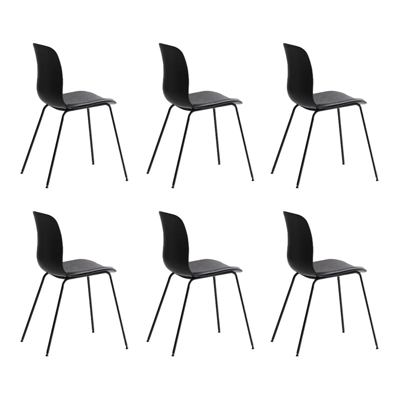 Industrial Coffee Shop Side Chair Matte Finish Solid Back Dining Chair Black-Gray 6 Piece Set Clearhalo ' kitchen&dining_furn' 'Dining Chairs' 'Dining Tables & Seating' 'dining_chair' 'furn' 'furn_dining_chair' 'Furniture' 'furniture_dining_chair' 'Kitchen & Dining Furniture' 'kitchen' 4237431