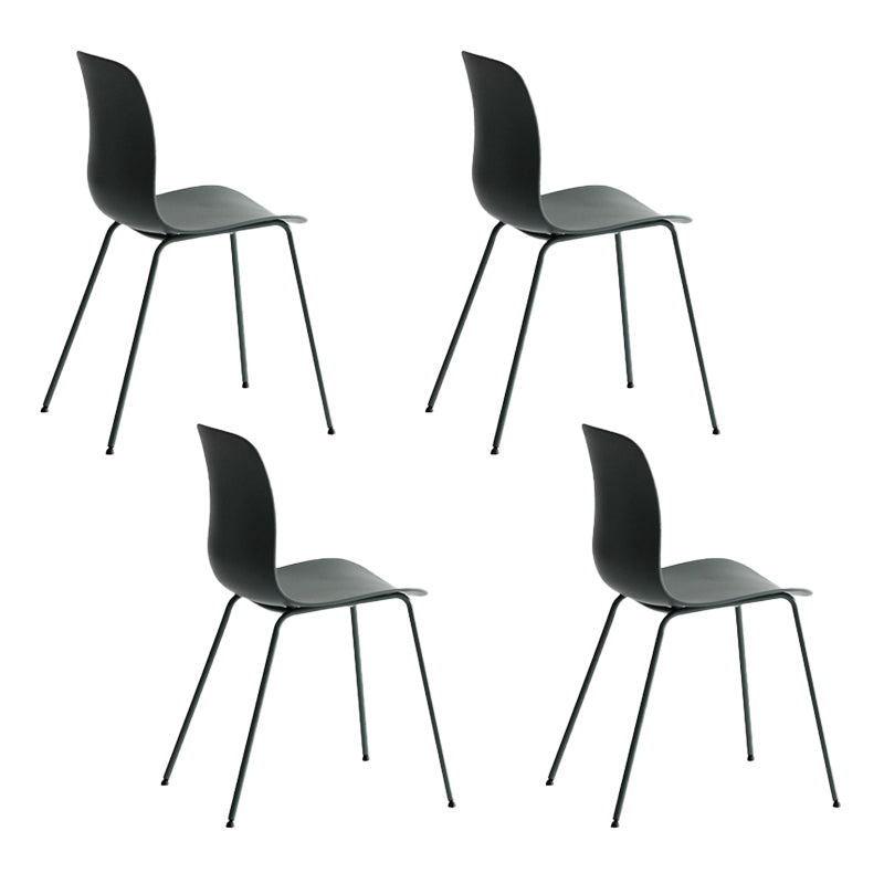 Industrial Coffee Shop Side Chair Matte Finish Solid Back Dining Chair Green 4 Piece Set Clearhalo ' kitchen&dining_furn' 'Dining Chairs' 'Dining Tables & Seating' 'dining_chair' 'furn' 'furn_dining_chair' 'Furniture' 'furniture_dining_chair' 'Kitchen & Dining Furniture' 'kitchen' 4237433