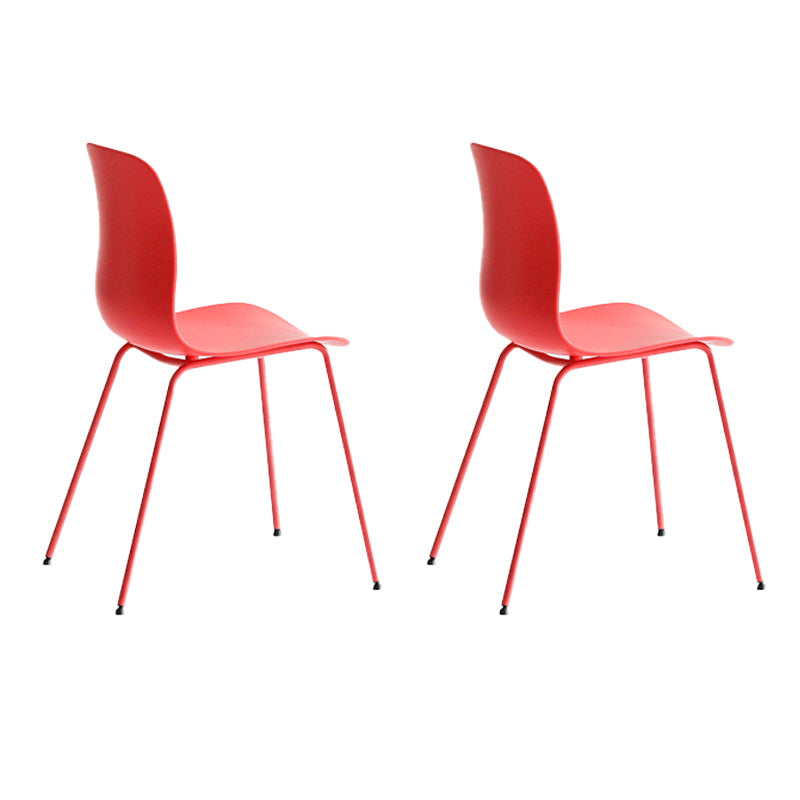 Industrial Coffee Shop Side Chair Matte Finish Solid Back Dining Chair Red 2 Piece Set Clearhalo ' kitchen&dining_furn' 'Dining Chairs' 'Dining Tables & Seating' 'dining_chair' 'furn' 'furn_dining_chair' 'Furniture' 'furniture_dining_chair' 'Kitchen & Dining Furniture' 'kitchen' 4237435